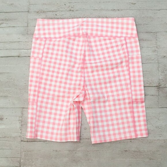 NWT J. Crew Gingham Bike Shorts with Pockets in Pink and White size L - Picture 2 of 6